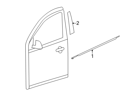 2012 Nissan Versa Exterior Trim - Front Door MOULDING Assembly - Front Door Outside, RH Diagram for 80820-9KN1A