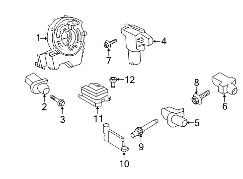 2017 Ford Transit-350 Air Bag Components Side Impact Sensor Screw Diagram for -W505256-S442