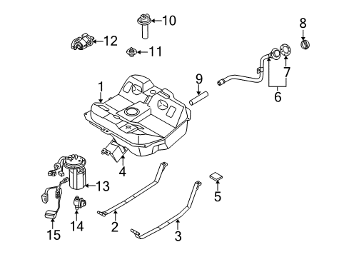 2000 Kia Spectra Senders Pipe Assembly-Filler Diagram for 0K2NA42210