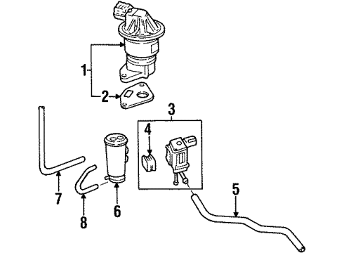 1998 Acura CL Emission Components Hose, Purge Diagram for 36165-P6W-A00