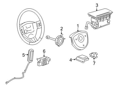 2006 Pontiac Montana Air Bag Components Sensor Asm-Inflator Restraint Side Imp Diagram for 15126968