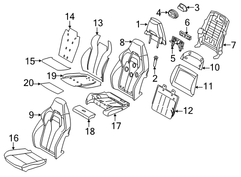 2015 BMW X5 Front Seat Components HEATER ELEMENT FOR SPORT SEA Diagram for 52108060734