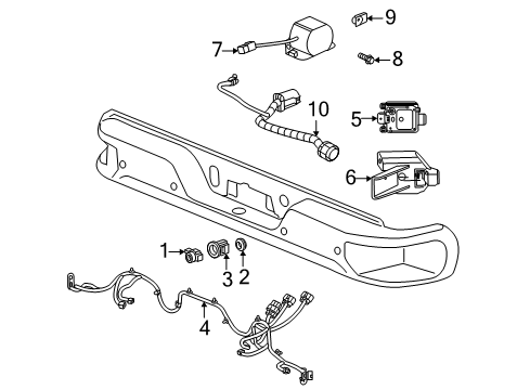 2021 Chevrolet Silverado 1500 Parking Aid Mount Bracket Diagram for 84749536