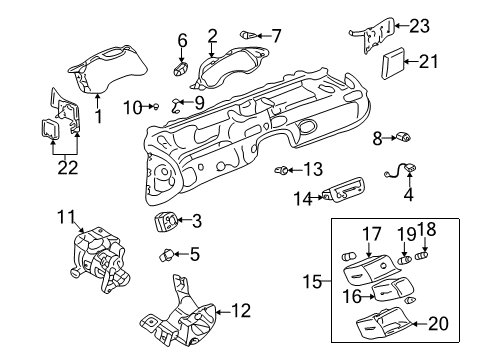 1998 Cadillac Seville Cluster & Switches Theft Deterrent Module Assembly Diagram for 9374680