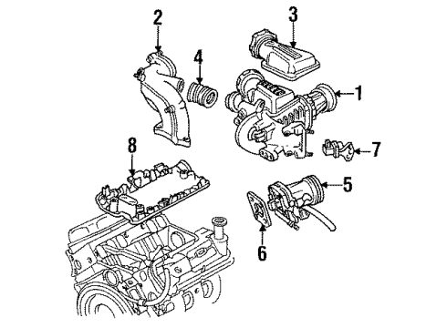 1995 Ford Thunderbird Intake Manifold Manifold Gasket Diagram for F4AZ-9461-A