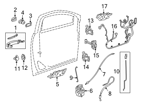 2017 Buick Envision Front Door Cable Diagram for 22863605