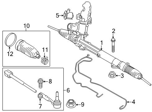 2018 BMW X5 Steering Column & Wheel, Steering Gear & Linkage, Shroud, Switches & Levers Active Steerin Pipes Set Diagram for 32106782695