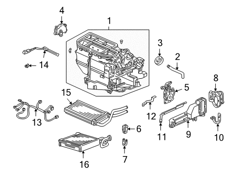 2003 Honda Civic HVAC Case Hose, Drain Diagram for 80271-S5B-000