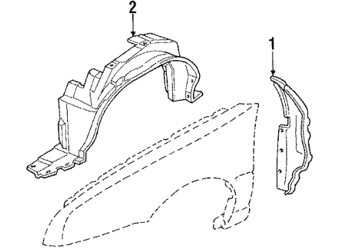 1994 Chevrolet Corsica Fender - Inner Components Wheelhouse Panel Retainer Diagram for 12337915