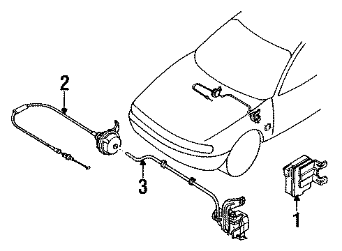 1992 Nissan Sentra Cruise Control System Pump-Vacuum Ascd Diagram for 18955-69Y00