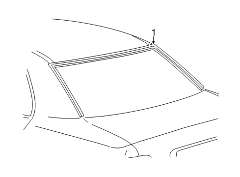 2001 Lexus LS430 Back Glass - Reveal Moldings Moulding, Back Window, Outside Upper Diagram for 75571-50060