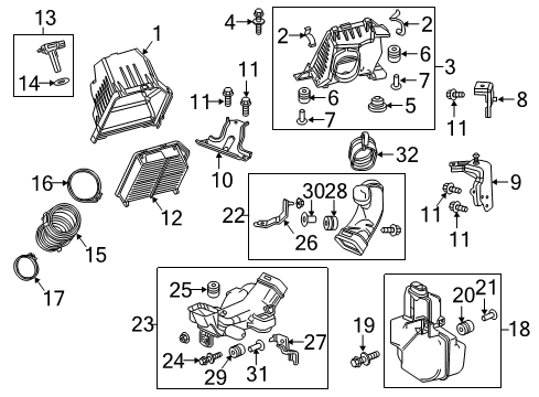 2015 Honda CR-V Powertrain Control Sensor Assembly, Crank Diagram for 37500-R60-U01