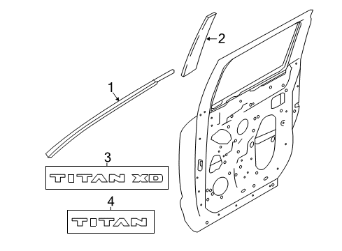 2021 Nissan Titan XD Exterior Trim - Front Door Tape-Front Door Outside, RH Diagram for 80812-EZ71A