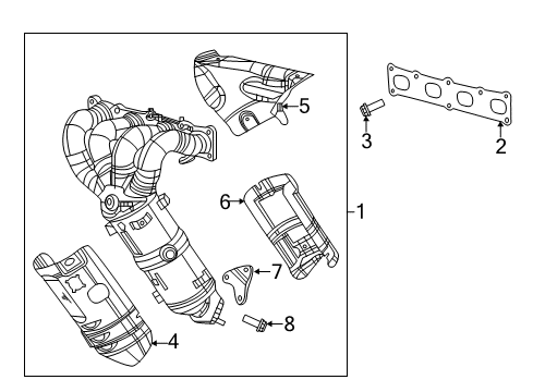 2022 Jeep Compass Exhaust Manifold Shield-Exhaust Diagram for 68393986AA