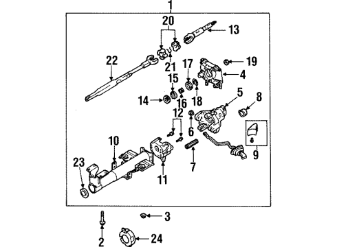 1999 Daewoo Leganza Steering Column & Wheel, Steering Gear & Linkage Column Assembly Bolt Diagram for 94501425