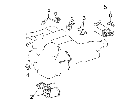 2001 Lexus GS430 Powertrain Control Sensor, Oxygen Diagram for 89465-30630