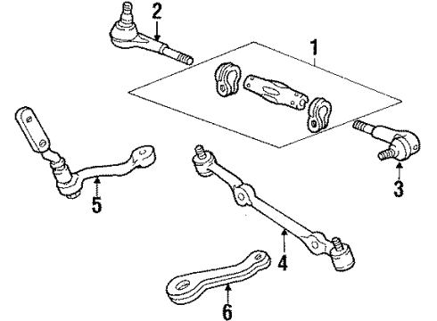1984 GMC S15 P/S Pump & Hoses, Steering Gear & Linkage Rod Kit-Outer Tie Diagram for 14050634