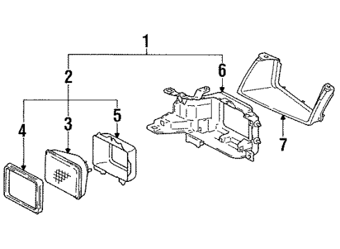 1991 Toyota Tercel Headlamps Driver Side Headlamp Sub-Assembly Diagram for 81160-16500