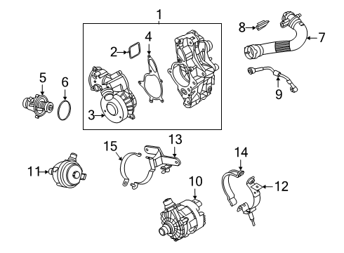2022 BMW X4 Water Pump Support Diagram for 17127847846