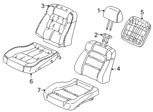 2002 Honda Accord Front Seat Components Pad, R. FR. Seat-Back (With OPDS Sensor)(TS Tech) Diagram for 81127-S80-A61
