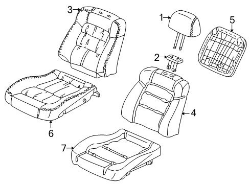 2002 Honda Accord Front Seat Components Pad & Frame, Right Front Cushion Diagram for 81132-S82-A11