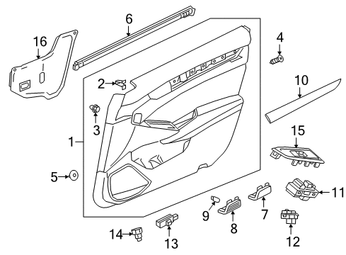 2020 Honda Accord Mirrors Set Driver Side, Mirror Assembly Diagram for 76258-TVA-A42