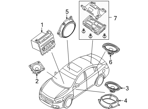 2012 Nissan Maxima Sound System Deck-Cd Diagram for 28185-9DA0A