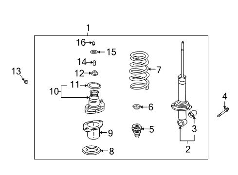 2010 Honda Element Struts & Components - Rear Shock Absorber Assembly, Right Rear Diagram for 52610-SCV-A13