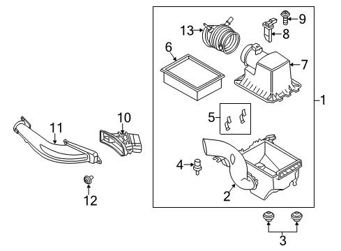 2019 Ford Escape Powertrain Control Air Cleaner Assembly Diagram for GV6Z-9600-A