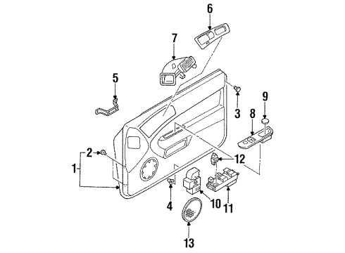 1995 Nissan 240SX Door & Components Switch Assy-Power Window, Main Diagram for 25401-73F10