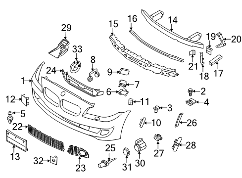 2014 BMW 528i xDrive Front Bumper Expanding Rivet Diagram for 51118174185