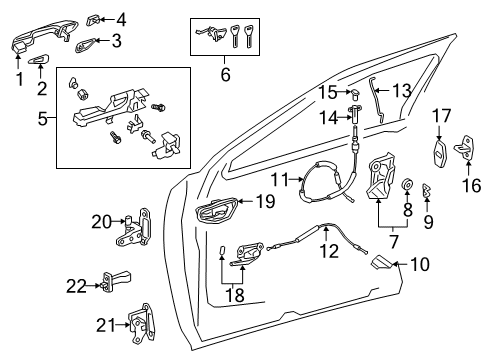 2021 Lexus UX250h Front Door Regulator Sub-Assembly Diagram for 69802-76010