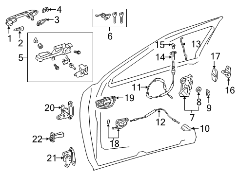 2019 Lexus UX250h Front Door Hinge Assembly, Door, Up Diagram for 68710-76020