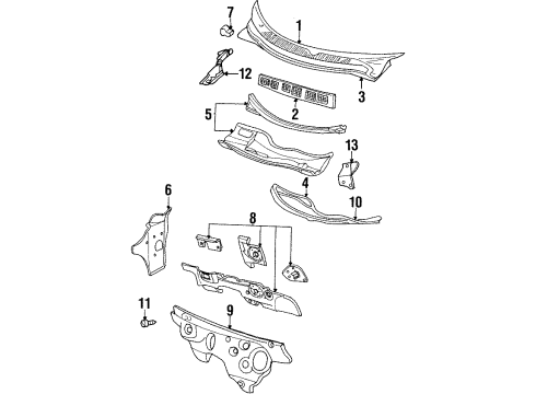 1999 Chrysler Sebring Cowl Dash Panel-Dash Diagram for 4696372AC