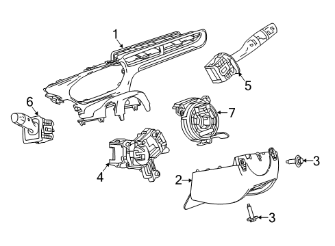 2019 Chevrolet Bolt EV Shroud, Switches & Levers Switch Housing Diagram for 42372811