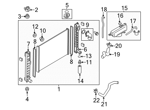 2012 Infiniti M35h Radiator & Components Radiator Reservoir Tank Assembly Diagram for 21710-1MA0A