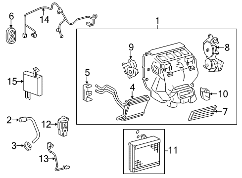 2016 Toyota Avalon Automatic Temperature Controls AC & Heater Assembly Diagram for 87050-06581