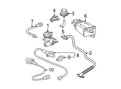 1998 Toyota Tacoma Emission Components Oxygen Sensor Diagram for 89465-80026