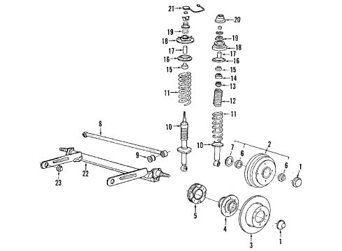 1990 Mitsubishi Galant Rear Axle, Ride Control, Suspension Components Rear Wheel Hub Bearing Outer Diagram for MB515922