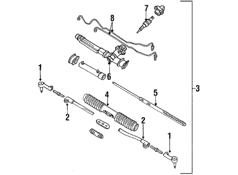 1992 Chevrolet Beretta P/S Pump & Hoses, Steering Gear & Linkage Hose Asm-P/S Gear Outlet Diagram for 26045689