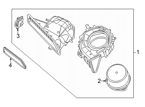 2014 Nissan Pathfinder Blower Motor & Fan Duct - Intake, Fresh Diagram for 27888-3JA0B