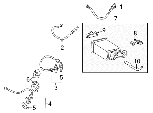 2002 Toyota Sequoia Emission Components Oxygen Sensor Cover Diagram for 89437-60030