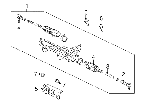 2003 Mercury Mountaineer P/S Pump & Hoses, Steering Gear & Linkage Gear Assembly Diagram for 5L2Z-3504-CARM