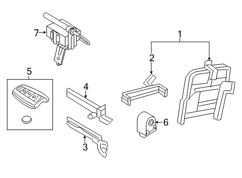 2015 Hyundai Azera Keyless Entry Components Smart Keyless Remote Key Diagram for 95440-3V022