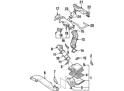 1999 Kia Sportage Powertrain Control Air Cleaner Diagram for 0K08A13320B