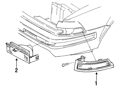 1990 Pontiac Sunbird Park & Side Marker Lamps Lamp Asm-Front Side Marker Diagram for 16511872