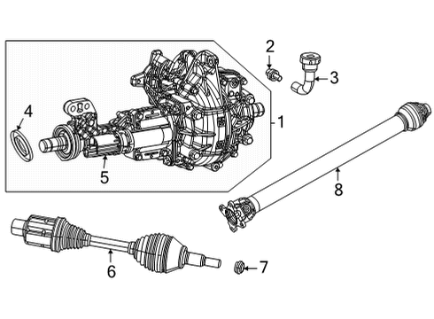 2022 Jeep Grand Wagoneer Front Axle & Carrier AXLE LOCKER Diagram for 68569339AA