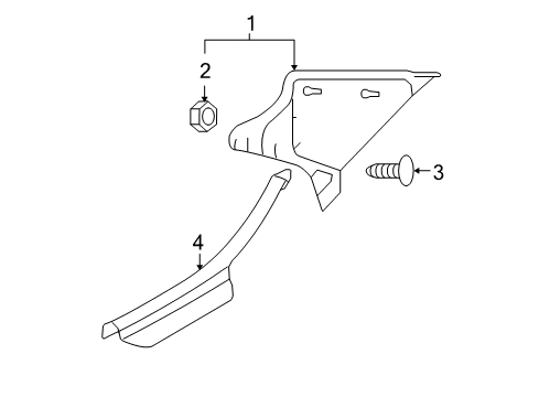 2008 Hyundai Sonata Interior Trim - Quarter Panels Trim Assembly-Rear Pillar LH Diagram for 85850-0A000-QD