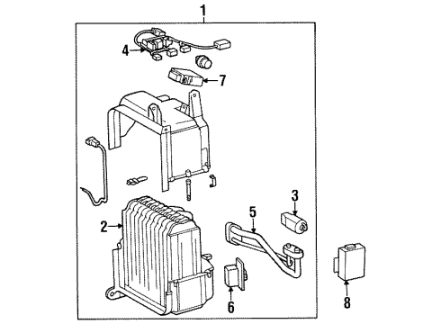 1995 Toyota Land Cruiser Air Conditioner Harness Sub-Assembly, Cooler Wiring Diagram for 88605-60510