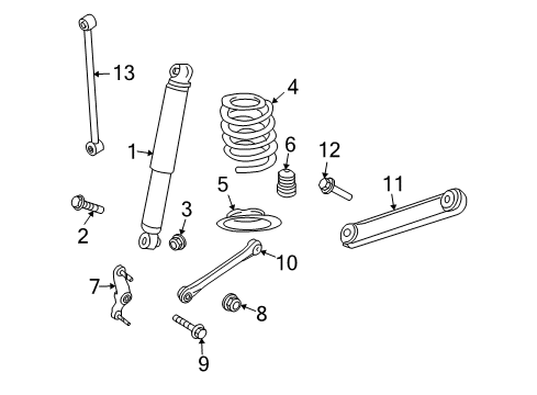 2007 Chrysler Aspen Rear Suspension Components, Lower Control Arm, Upper Control Arm, Stabilizer Bar ABSORBER-Suspension Diagram for 68001121AB